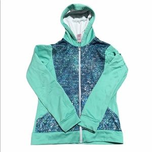 ❤️Champion Teal Blue Duo Dry Girls Zip Hoodie